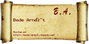 Bede Arnót névjegykártya